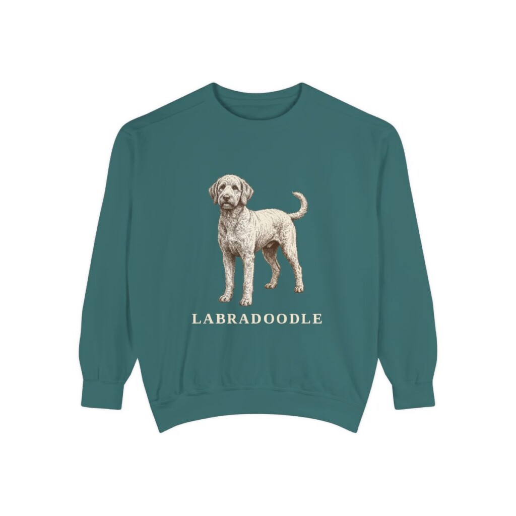 Labradoodle Sweatshirt, Blue Spruce, front view