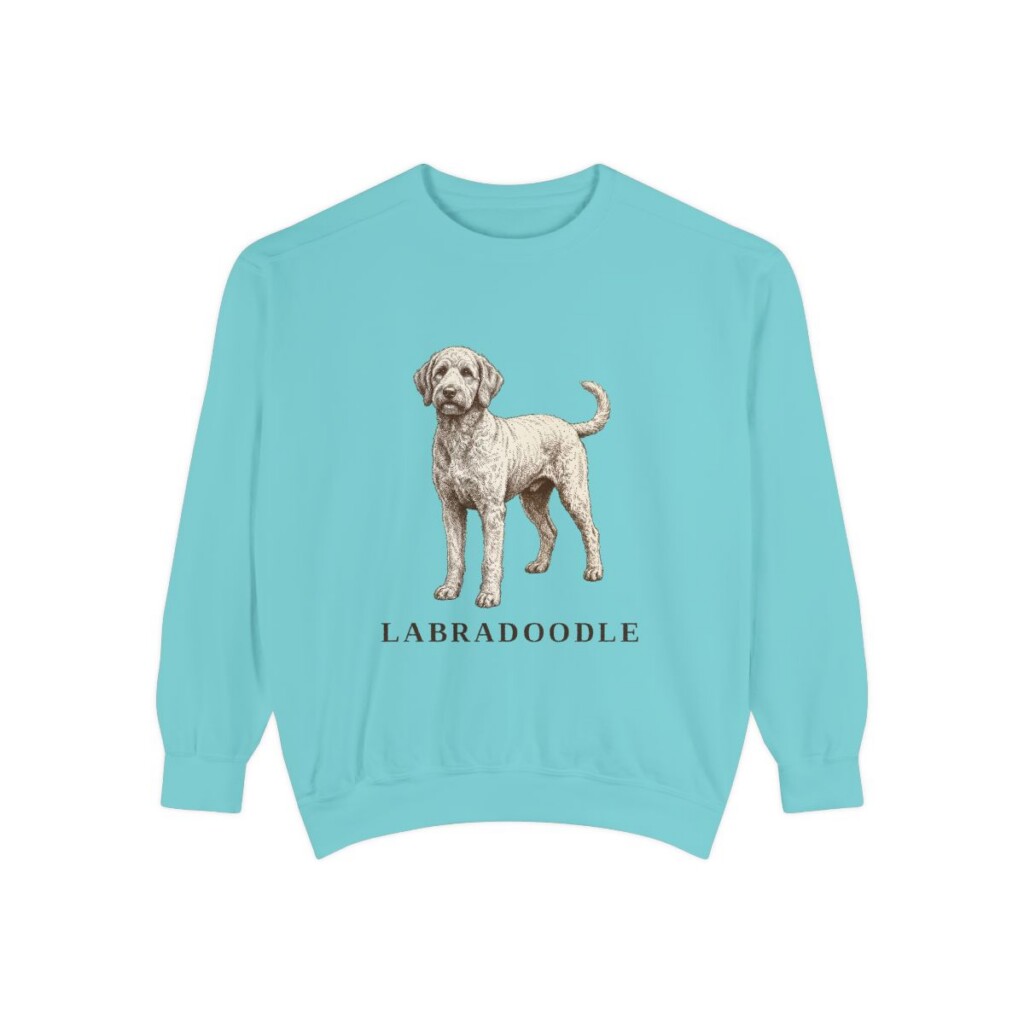 Labradoodle Sweatshirt, Chalky Mint, front view