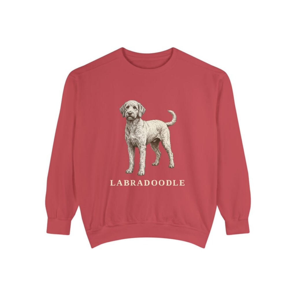 Labradoodle Sweatshirt, Crimson, front view