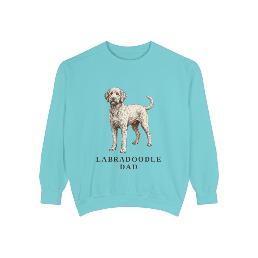 Labradoodle Dad Sweatshirt, Chalky Mint, front view
