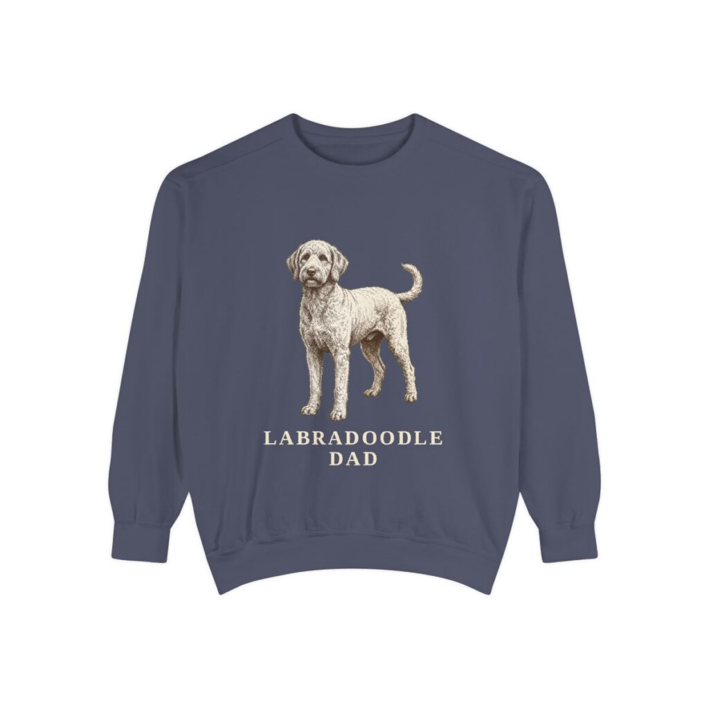 Labradoodle Dad Sweatshirt, Denim, front view