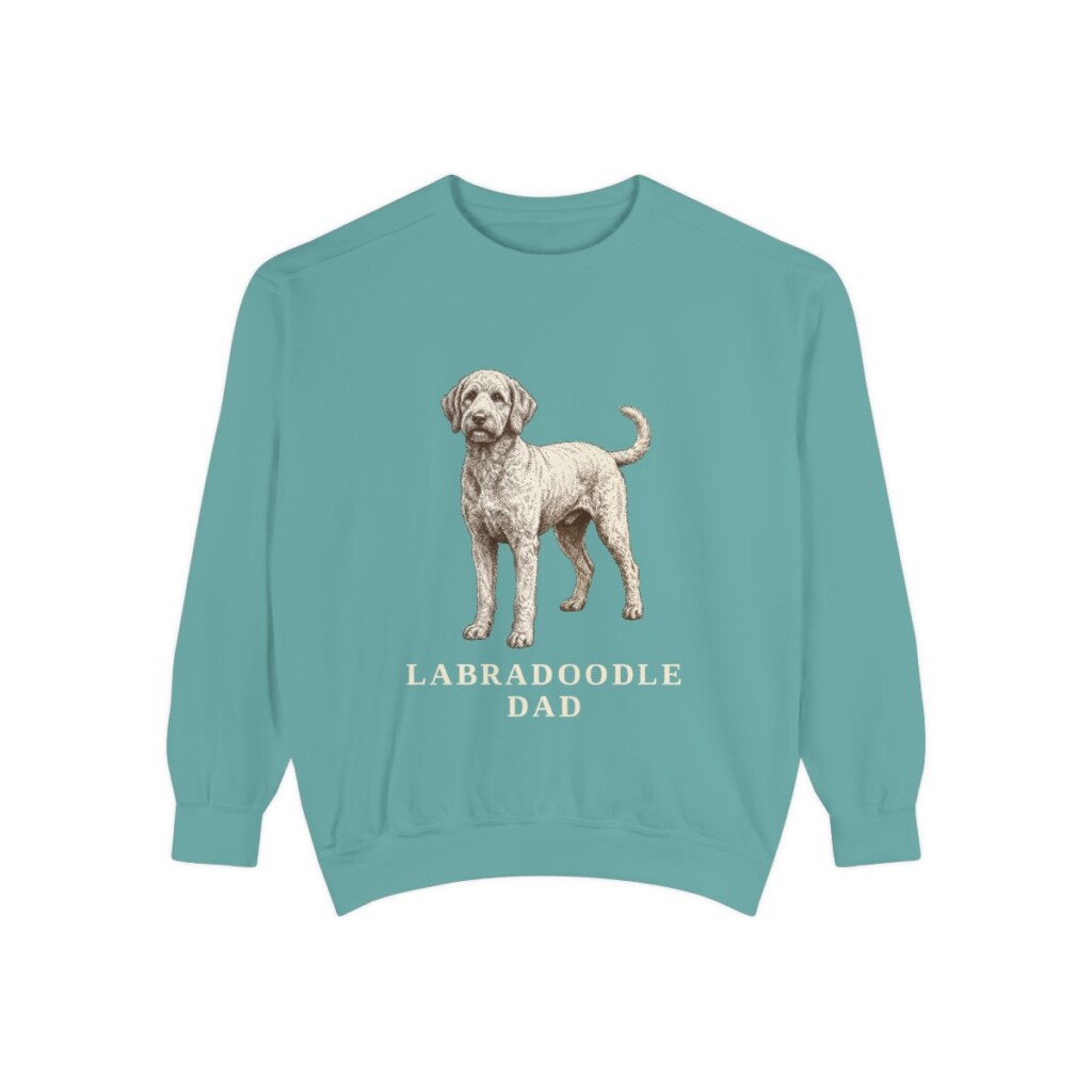 Labradoodle Dad Sweatshirt, Seafoam, front view