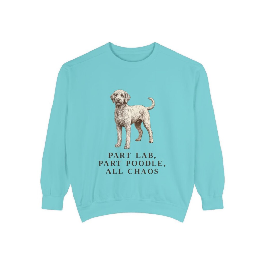 Labradoodle Humor Sweatshirt, Chalky Mint, front view