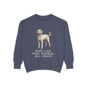 Labradoodle Humor Sweatshirt, Denim, front view