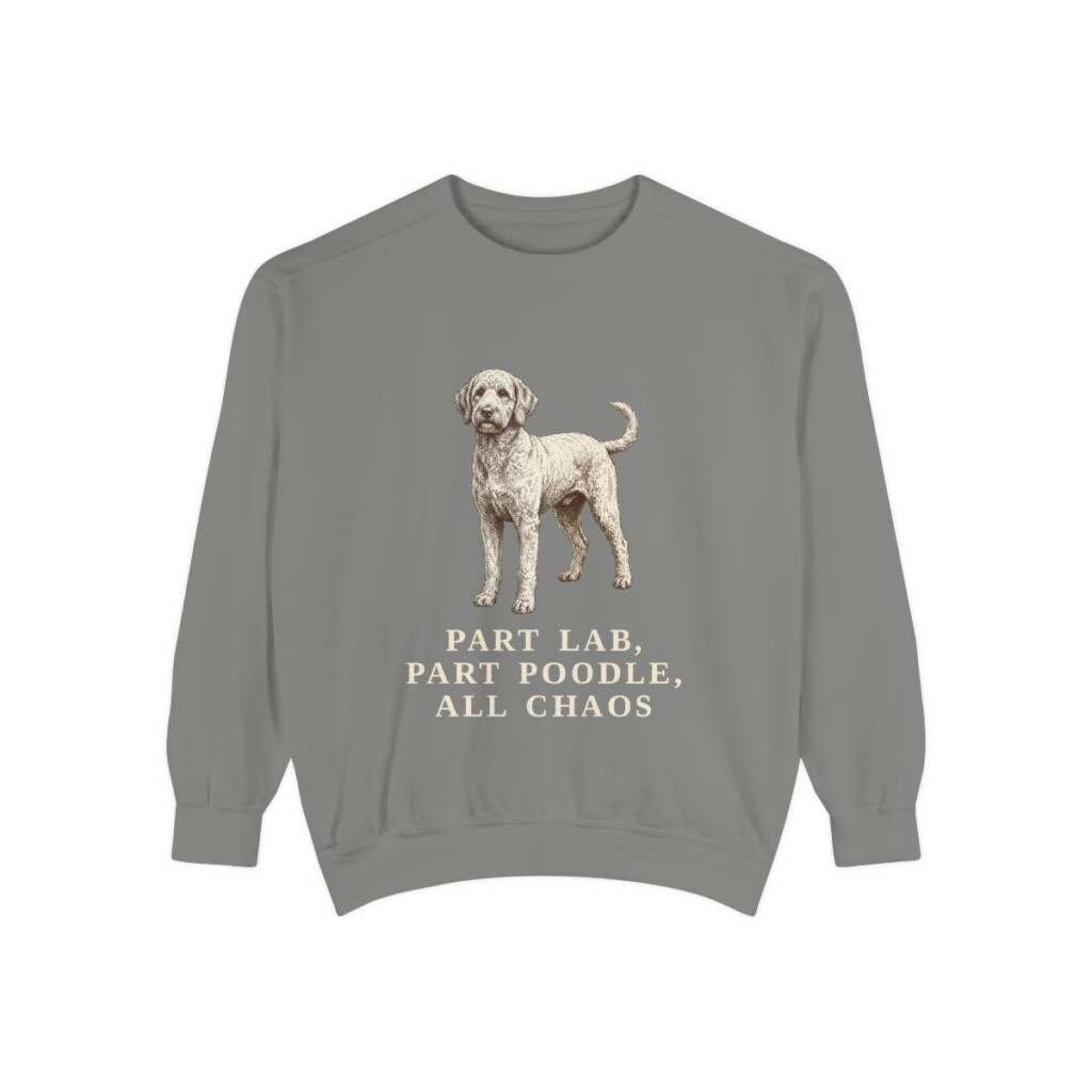 Labradoodle Humor Sweatshirt, Grey, front view