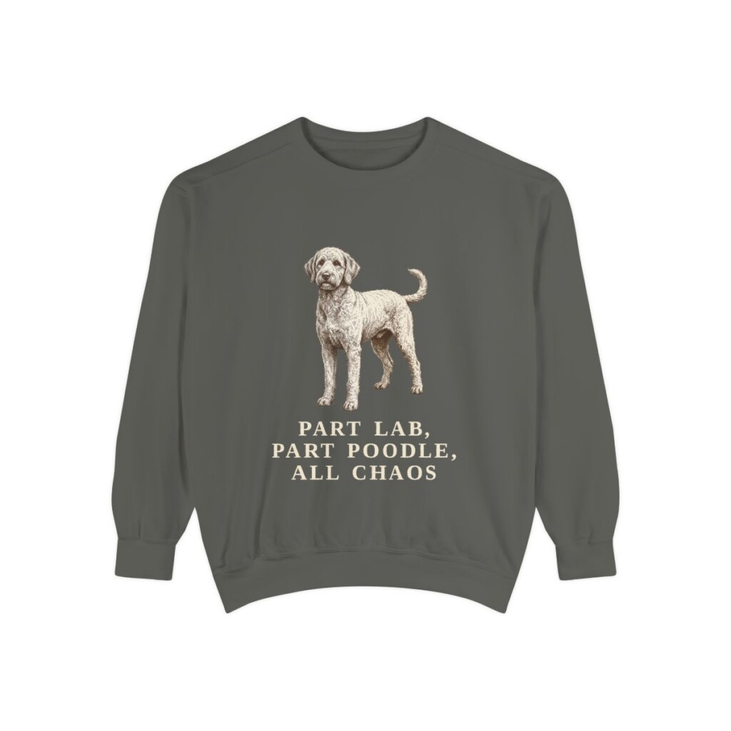 Labradoodle Humor Sweatshirt, Pepper, front view