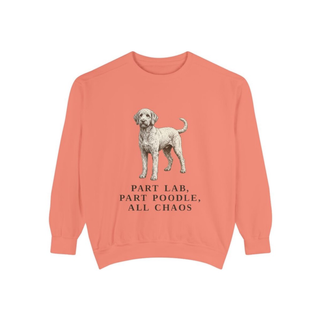 Labradoodle Humor Sweatshirt, Terracotta, front view