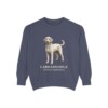 Labradoodle Latin Sweatshirt, Denim, front view