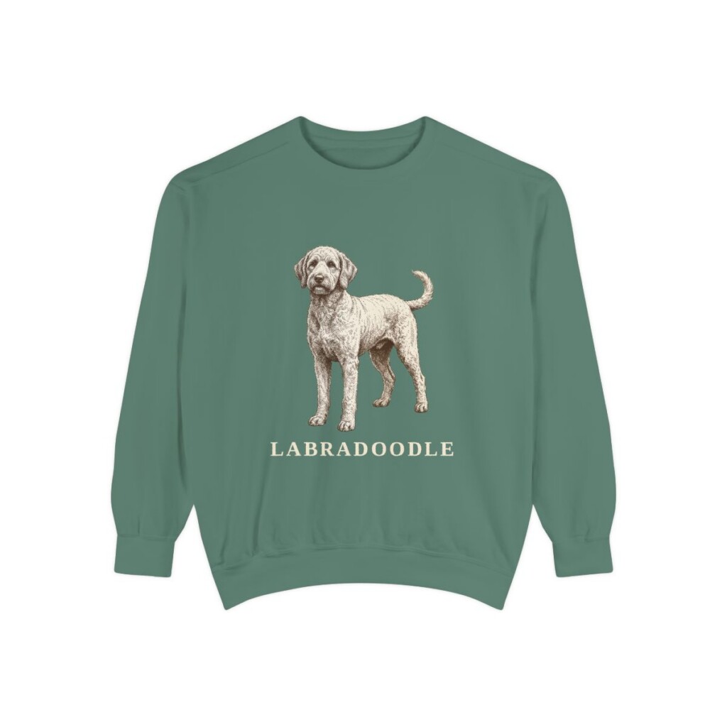 Labradoodle Sweatshirt, Light Green, front view