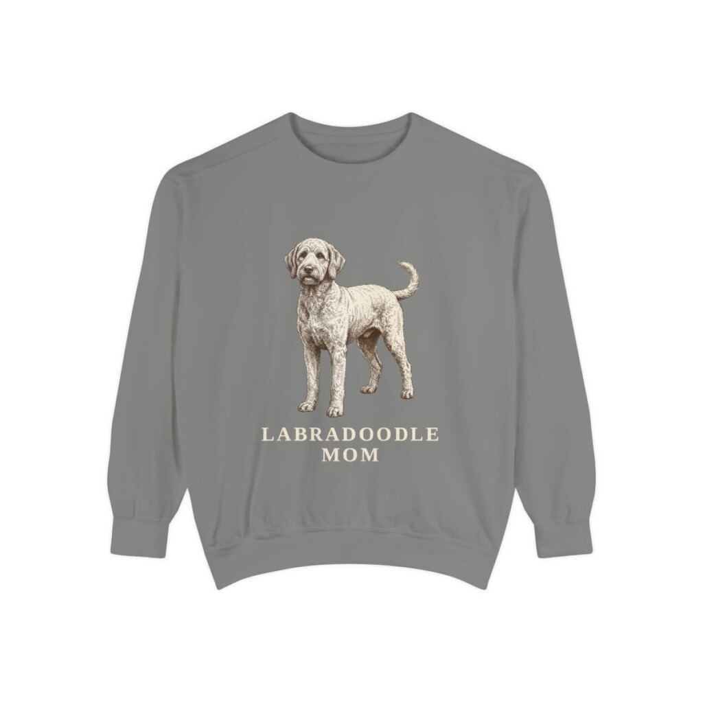 Labradoodle Mom Sweatshirt, Grey, front view
