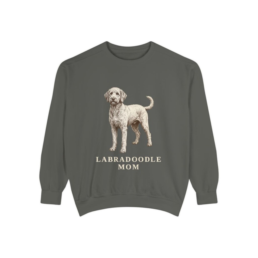 Labradoodle Mom Sweatshirt, Pepper, front view