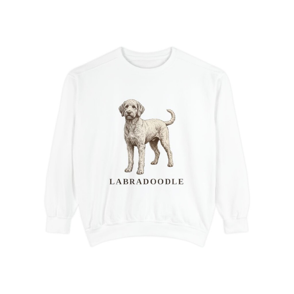 Labradoodle Sweatshirt, White, front view