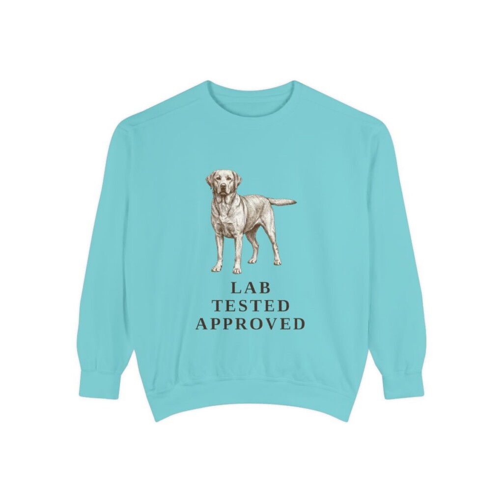 Labrador Retriever Humor Sweatshirt, Chalky Mint, front view
