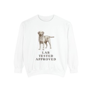 Labrador Retriever Humor Sweatshirt, White, front view