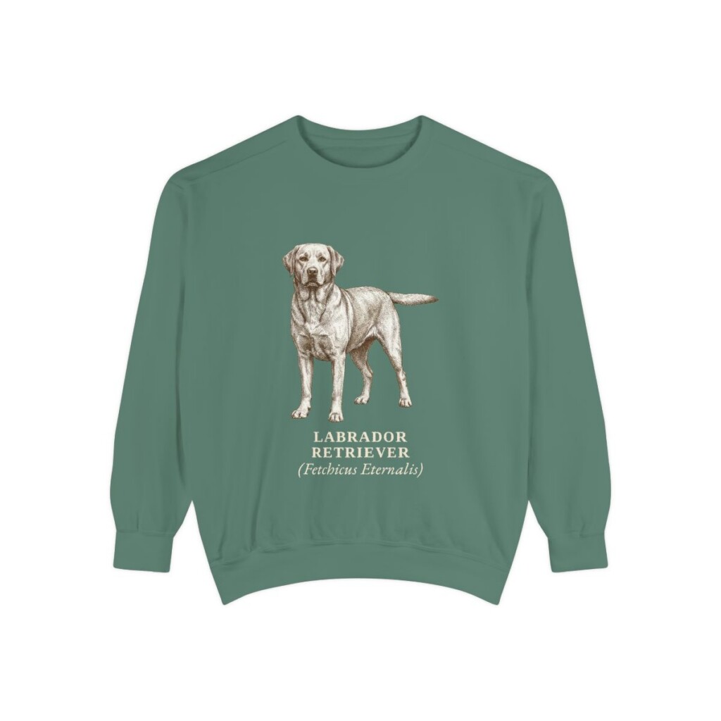 Labrador Retriever Latin Sweatshirt, Light Green, front view