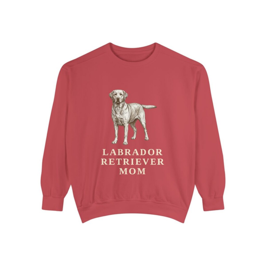 Labrador Retriever Mom Sweatshirt, Crimson, front view