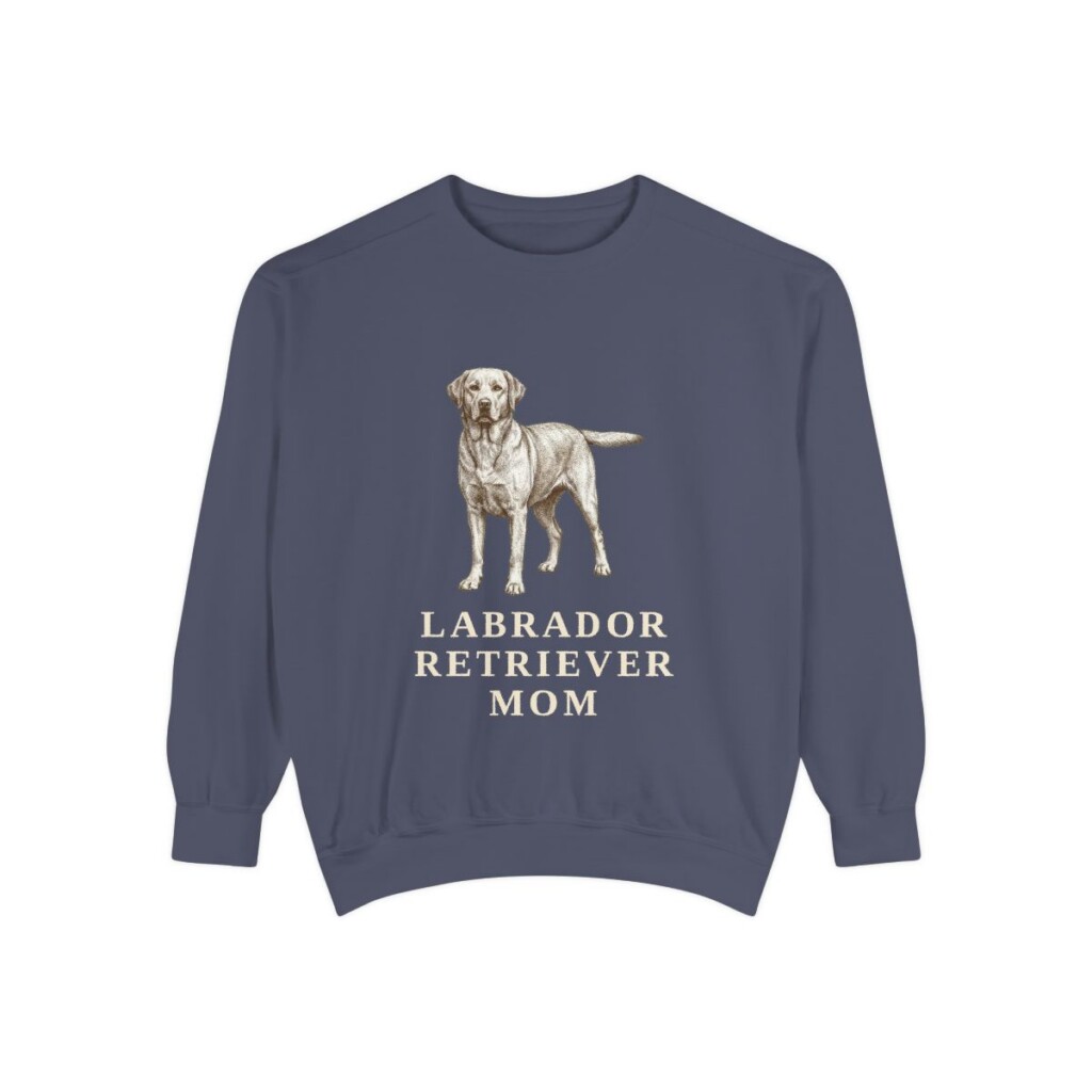 Labrador Retriever Mom Sweatshirt, Denim, front view