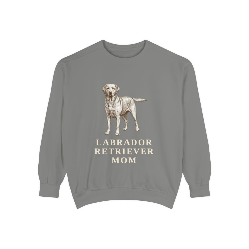 Labrador Retriever Mom Sweatshirt, Grey, front view