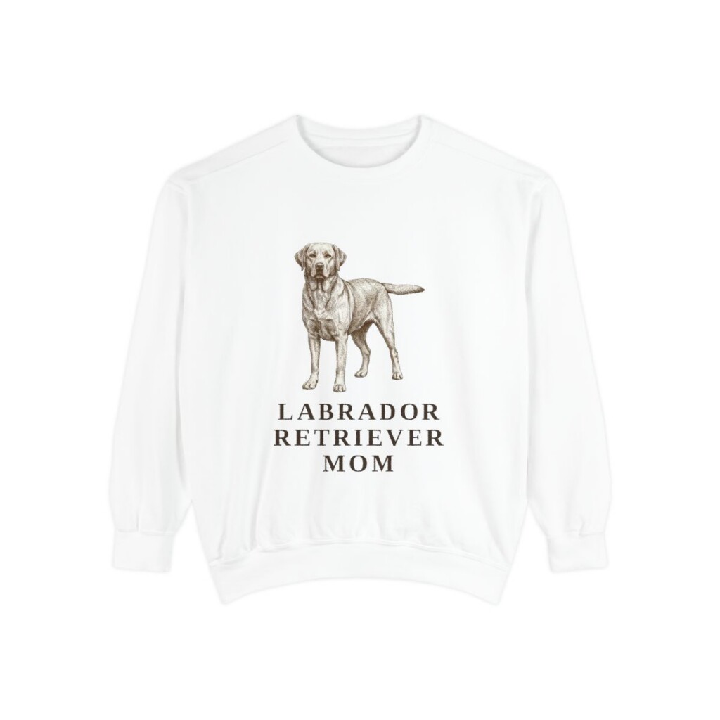 Labrador Retriever Mom Sweatshirt, White, front view