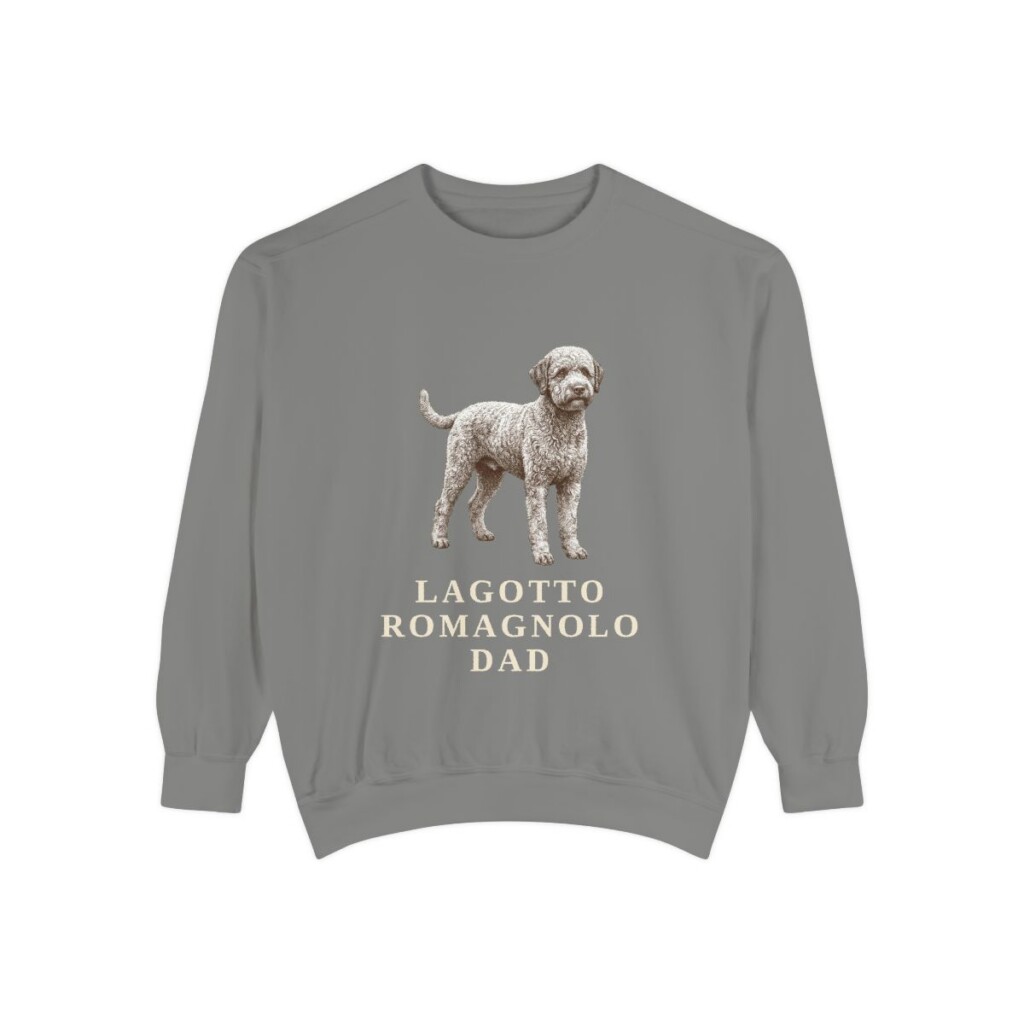 Lagotto Romagnolo Dad Sweatshirt, Grey, front view