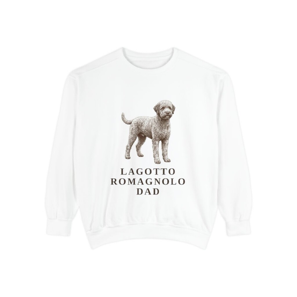 Lagotto Romagnolo Dad Sweatshirt, White, front view