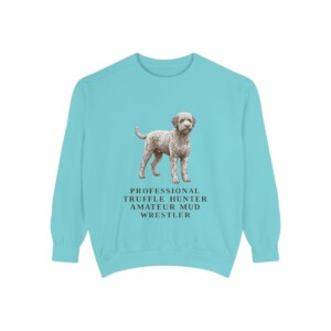 Lagotto Romagnolo Humor Sweatshirt, Chalky Mint, front view