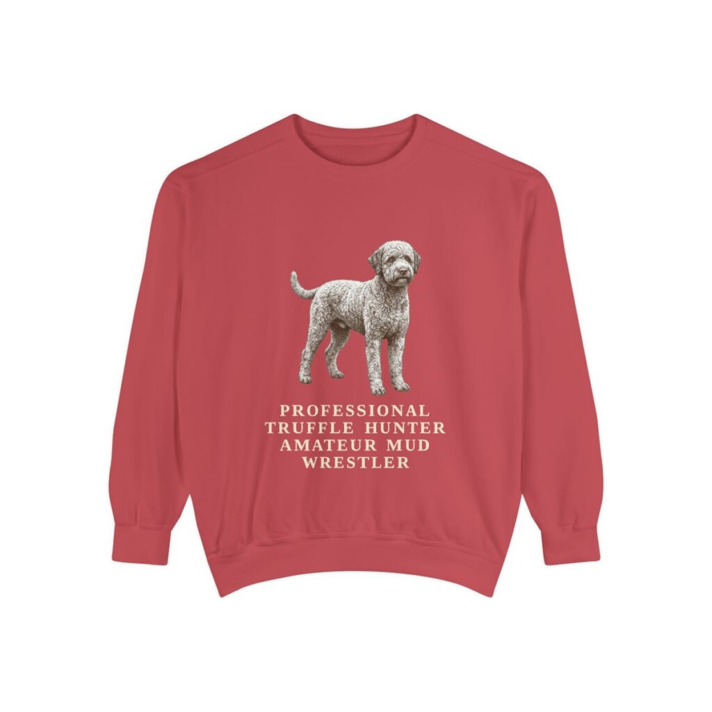 Lagotto Romagnolo Humor Sweatshirt, Crimson, front view