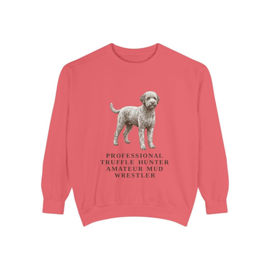 Lagotto Romagnolo Humor Sweatshirt, Watermelon, front view