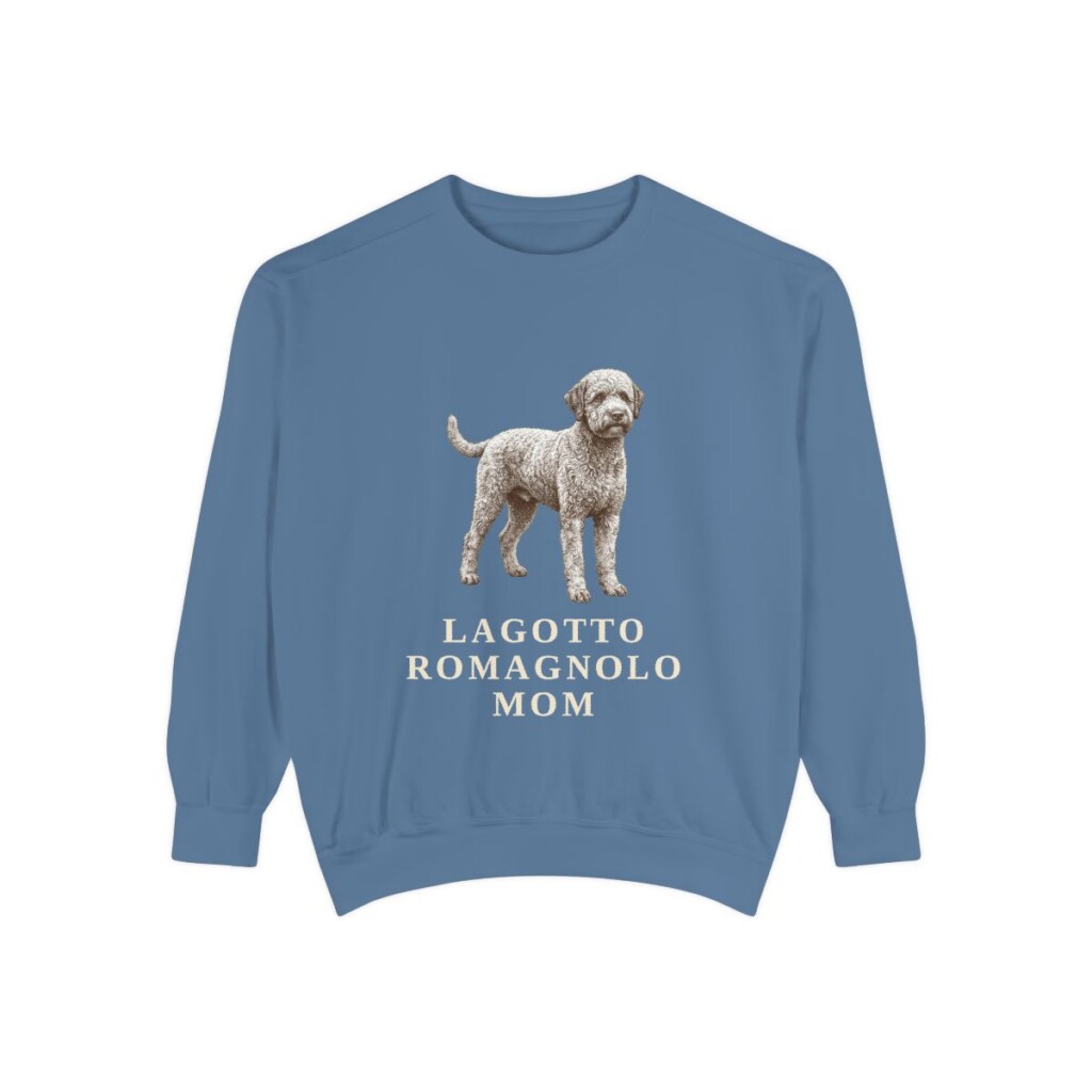 Lagotto Romagnolo Mom Sweatshirt, Blue Jean, front view