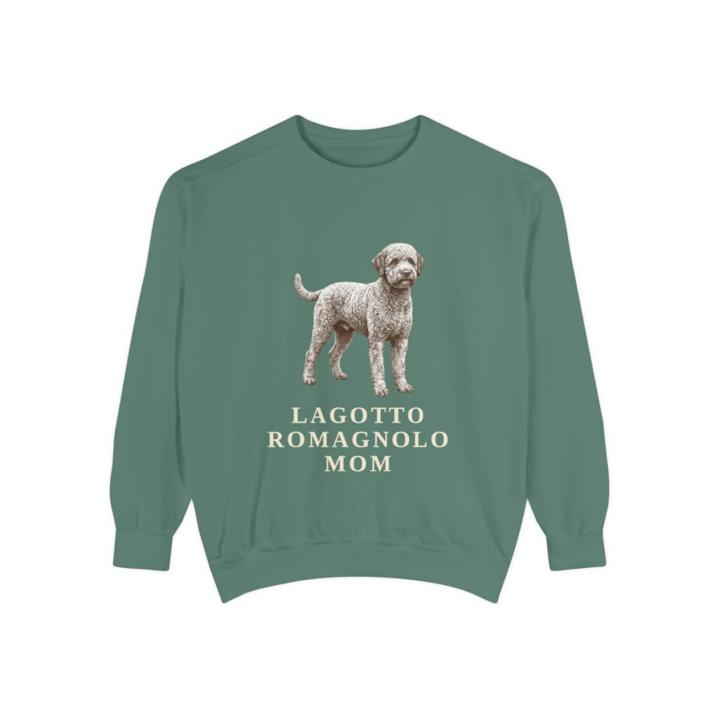 Lagotto Romagnolo Mom Sweatshirt, Light Green, front view