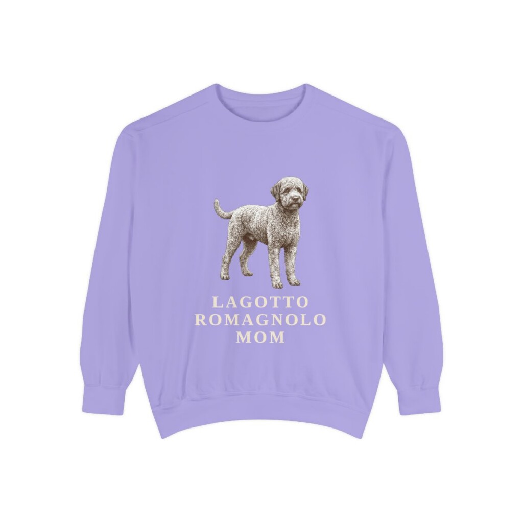 Lagotto Romagnolo Mom Sweatshirt, Violet, front view