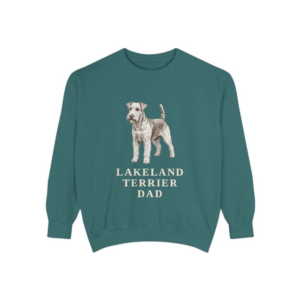 Lakeland Terrier Dad Sweatshirt, Blue Spruce, front view