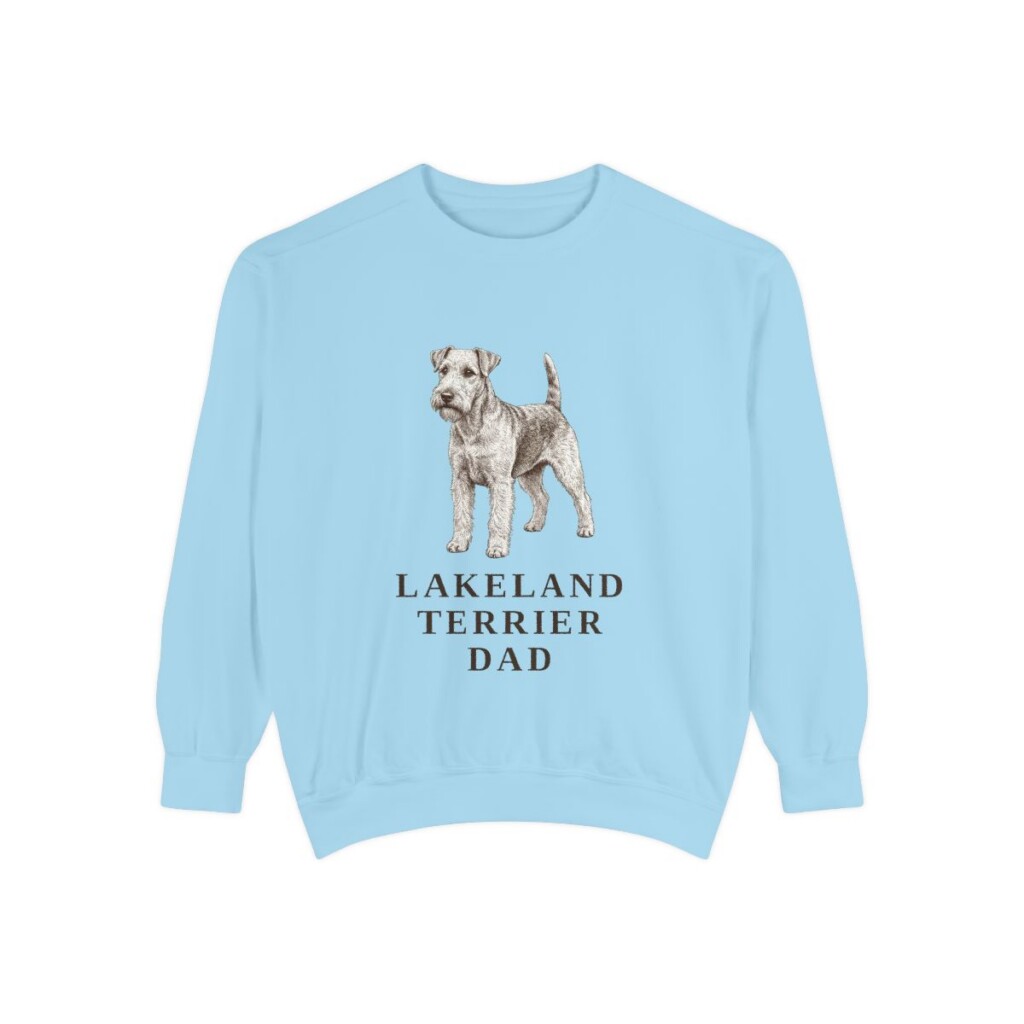 Lakeland Terrier Dad Sweatshirt, Chambray, front view
