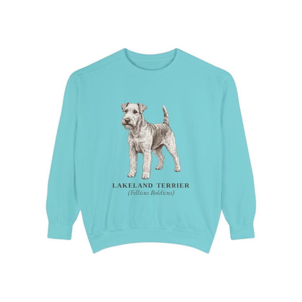Lakeland Terrier Latin Sweatshirt, Chalky Mint, front view