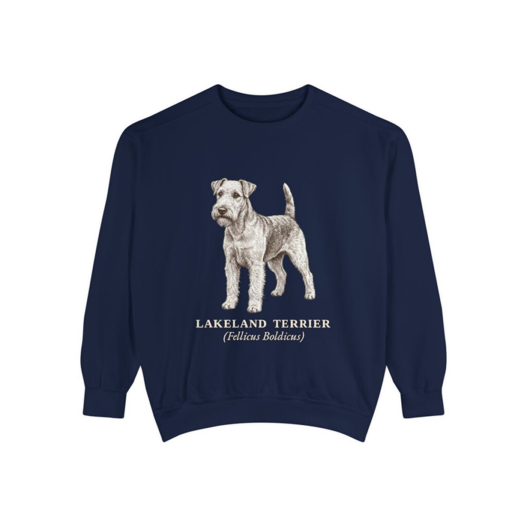 Lakeland Terrier Latin Sweatshirt, True Navy, front view