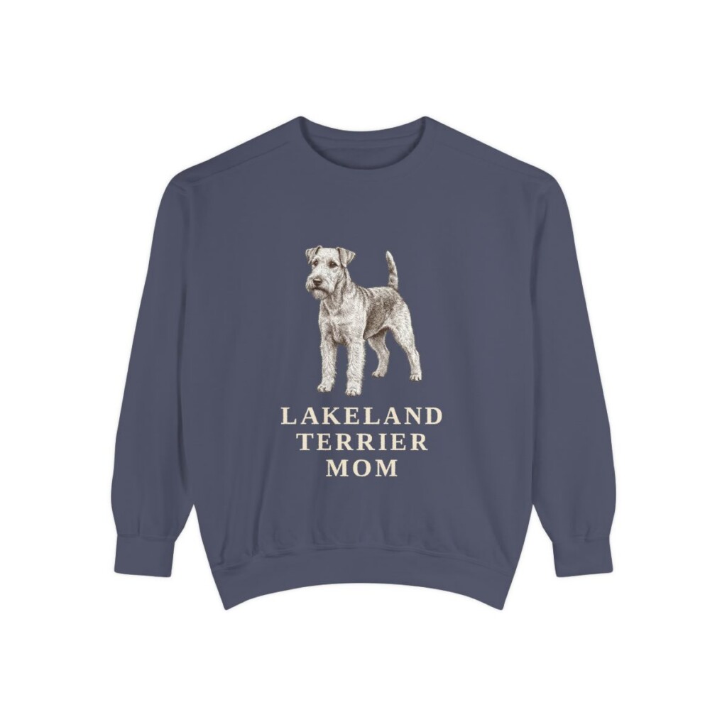 Lakeland Terrier Mom Sweatshirt, Denim, front view