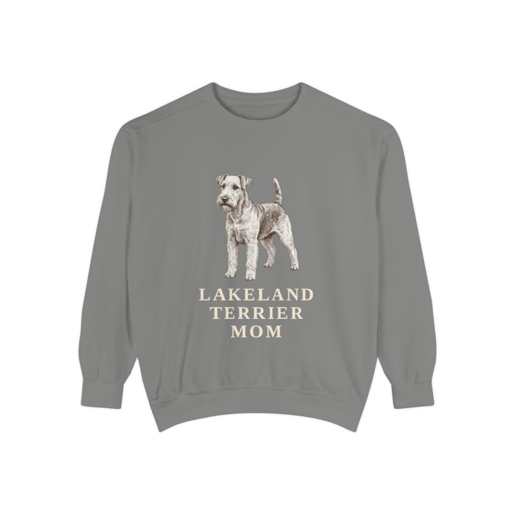 Lakeland Terrier Mom Sweatshirt, Grey, front view