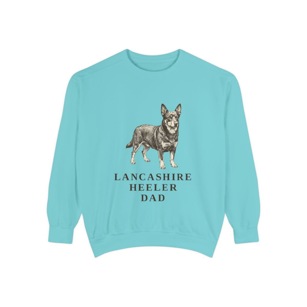 Lancashire Heeler Dad Sweatshirt, Chalky Mint, front view