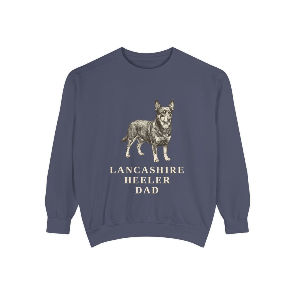 Lancashire Heeler Dad Sweatshirt, Denim, front view