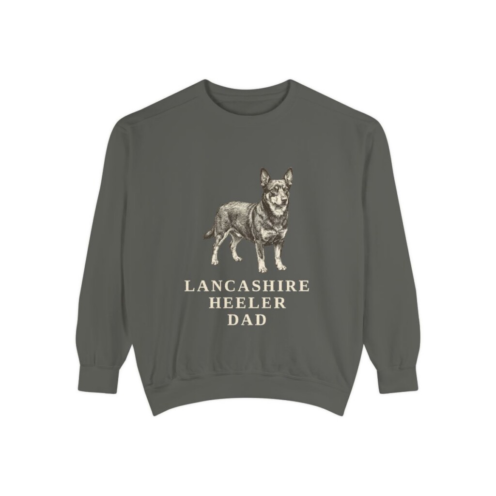 Lancashire Heeler Dad Sweatshirt, Pepper, front view