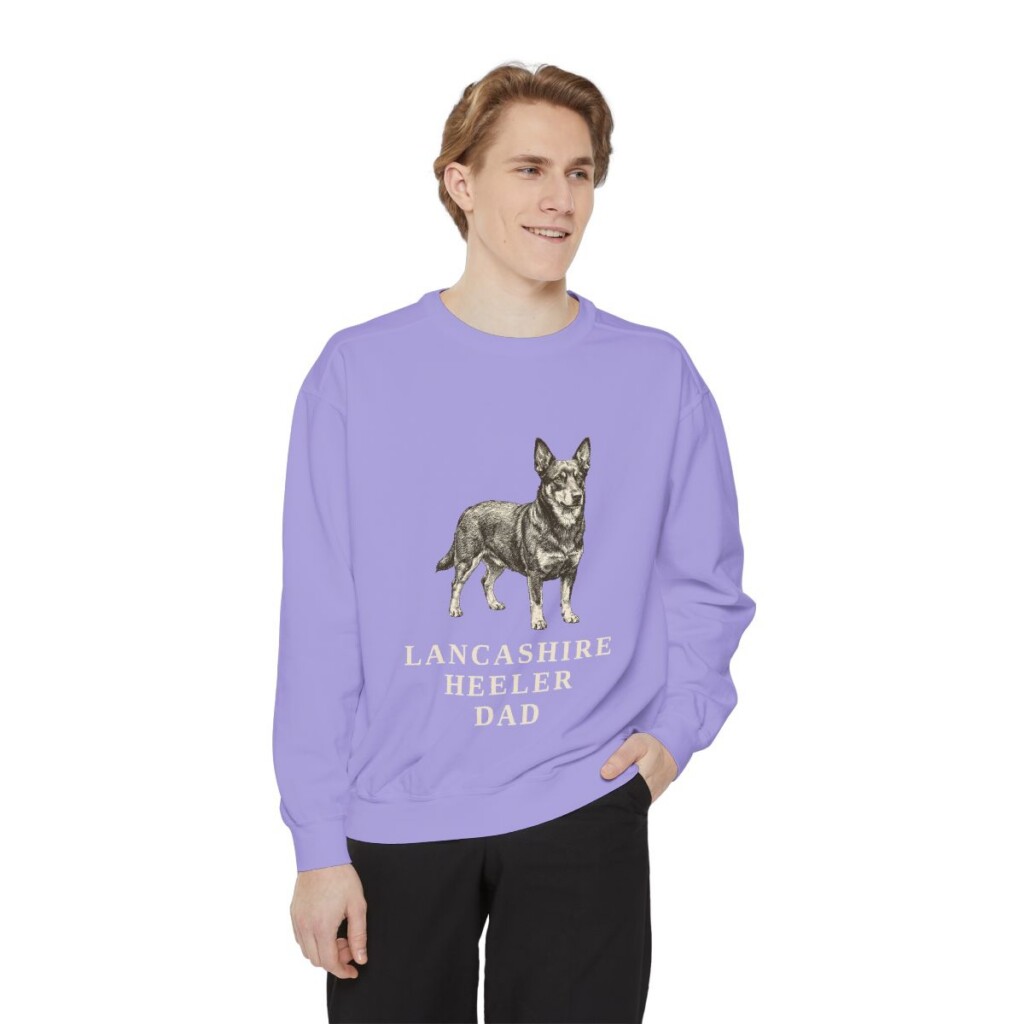 Lancashire Heeler Dad Sweatshirt, Violet, person 1 front