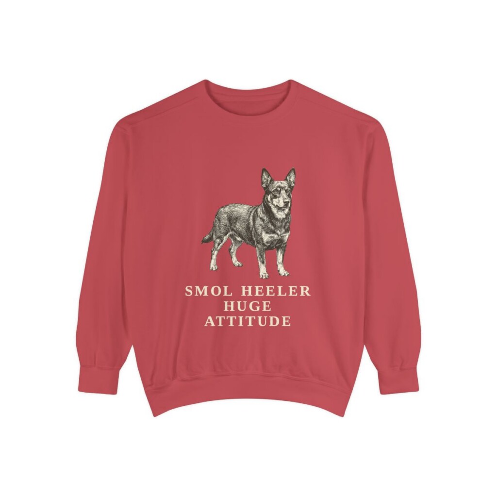 Lancashire Heeler Humor Sweatshirt, Crimson, front view