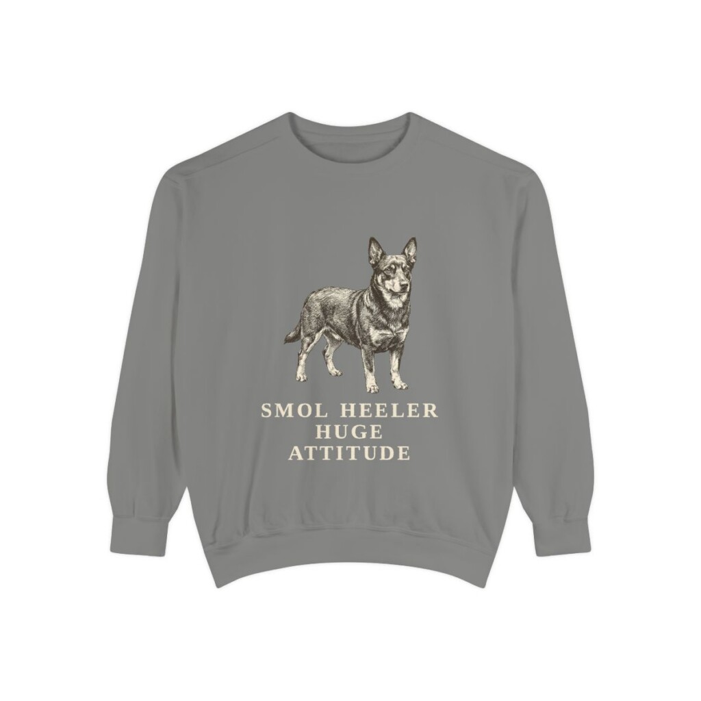 Lancashire Heeler Humor Sweatshirt, Grey, front view