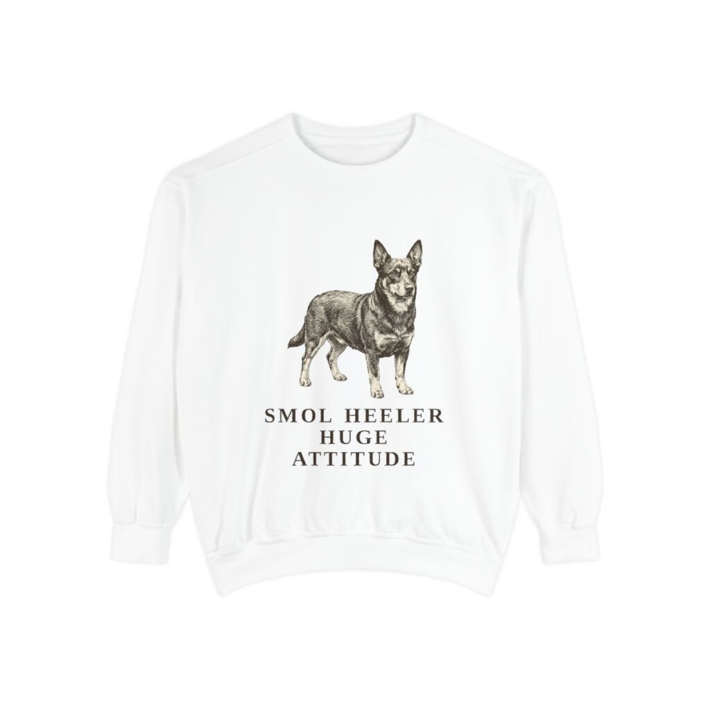 Lancashire Heeler Humor Sweatshirt, White, front view