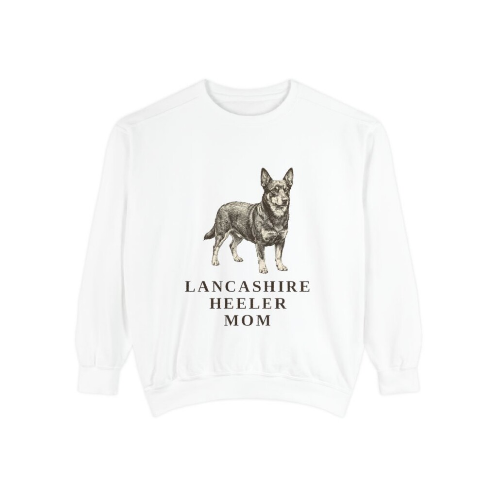 Lancashire Heeler Mom Sweatshirt, White, front view
