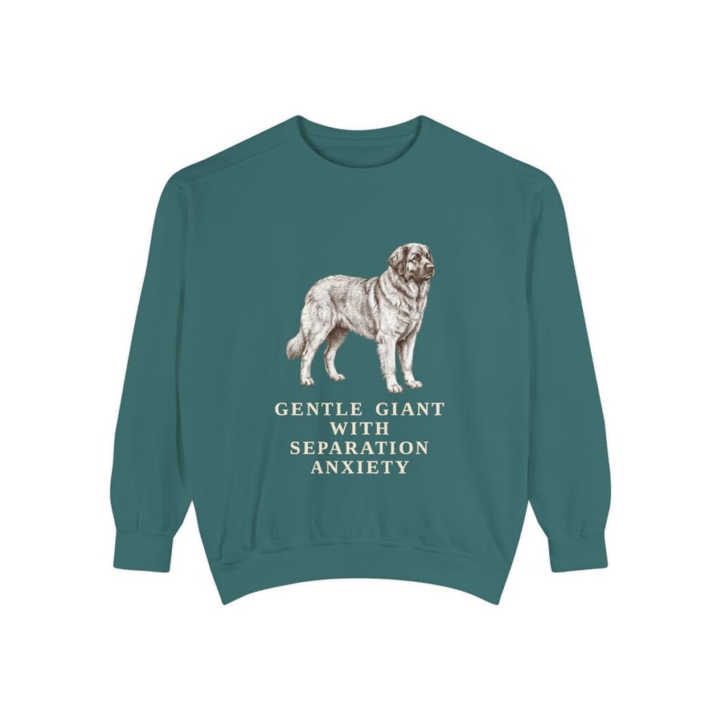 Leonberger Humor Sweatshirt, Blue Spruce, front view