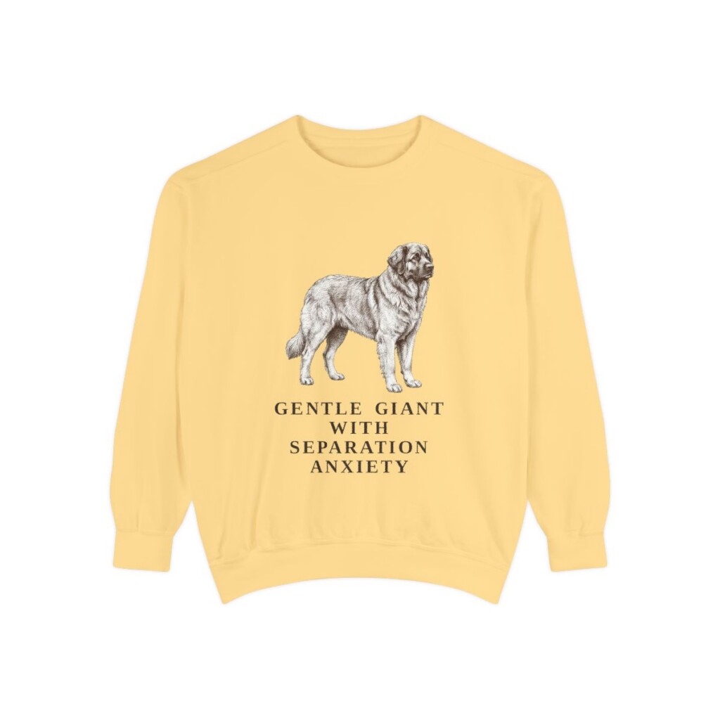 Leonberger Humor Sweatshirt, Butter, front view