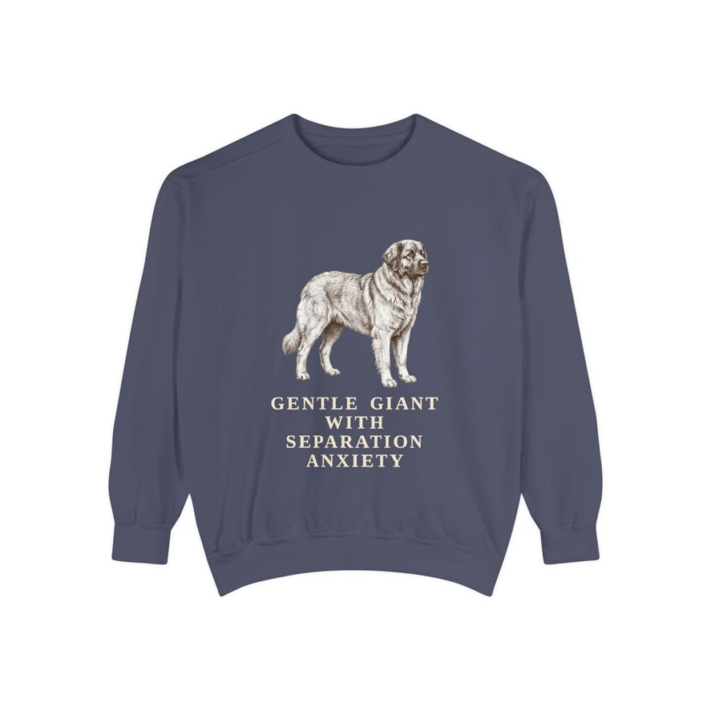 Leonberger Humor Sweatshirt, Denim, front view
