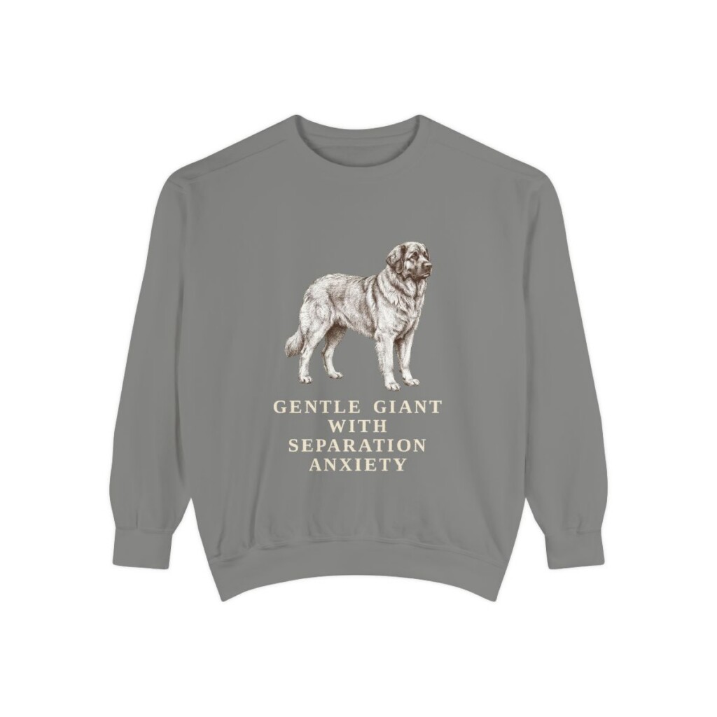 Leonberger Humor Sweatshirt, Grey, front view