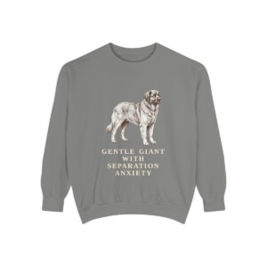 Leonberger Humor Sweatshirt, Grey, front view